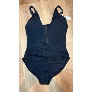Anne Cole Black One Piece Swimsuit Size 10